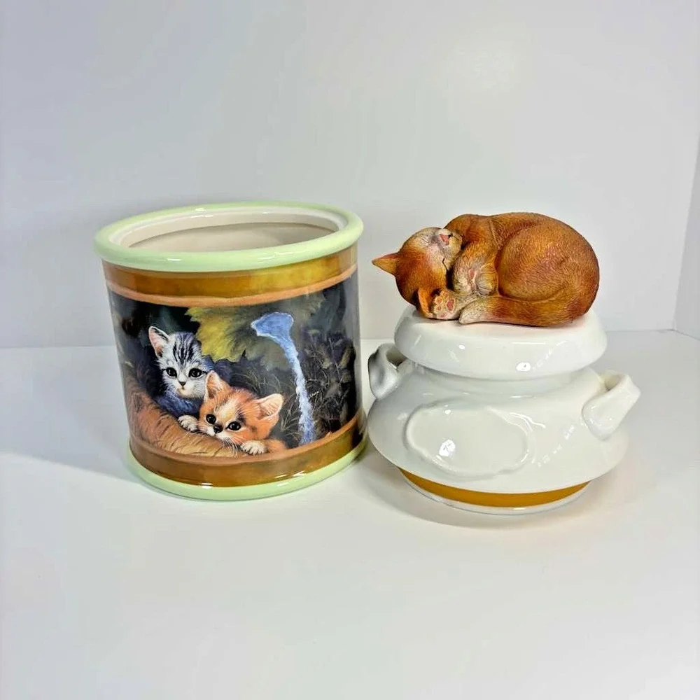 The Bradford Exchange Premier Edition 2017 Cozy Kitten Canister by Jurgen Scholz